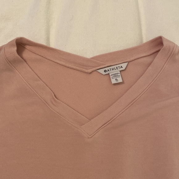 Athleta V-neck sweatshirt. Like new, very soft with side slits and thumb holes! - Picture 2 of 4